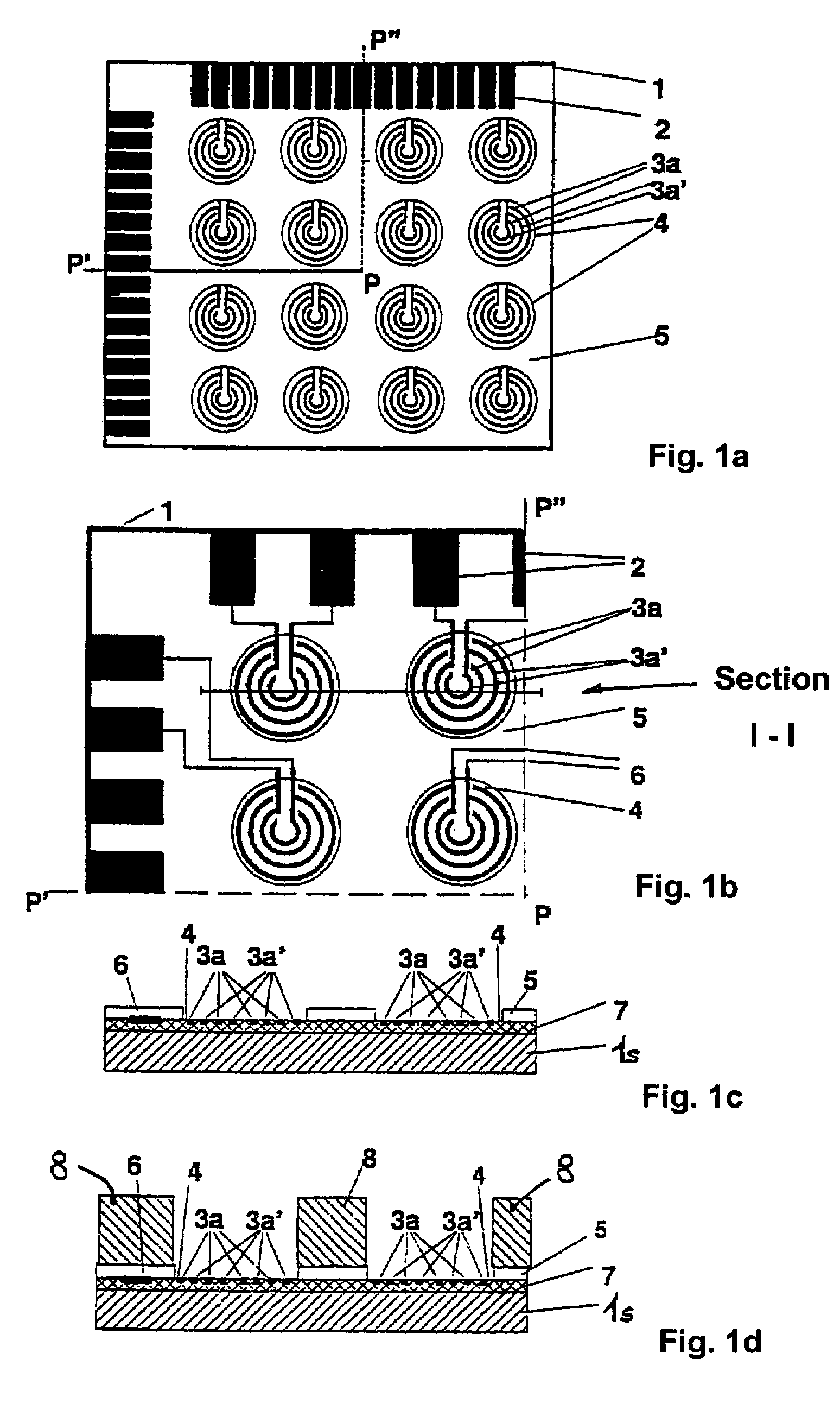 Sensor arrangement with electrically controllable arrays