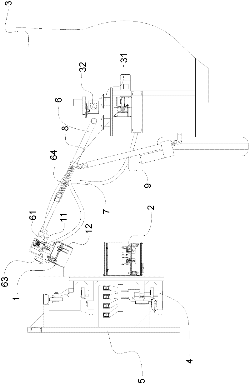 Automatic electricity conversion apparatus for rubber-tyred crane transmission