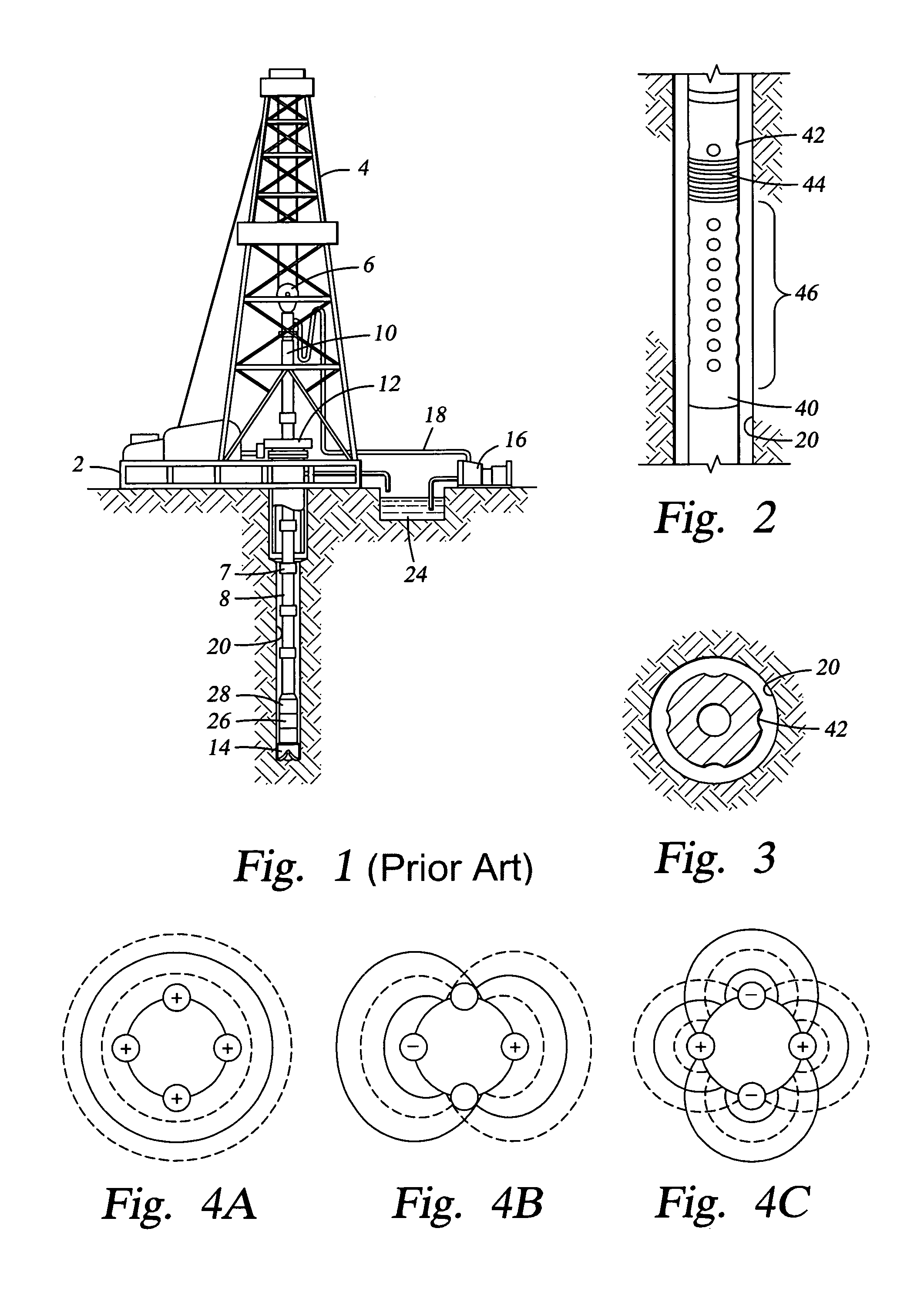 Acoustic logging tool having quadrupole source