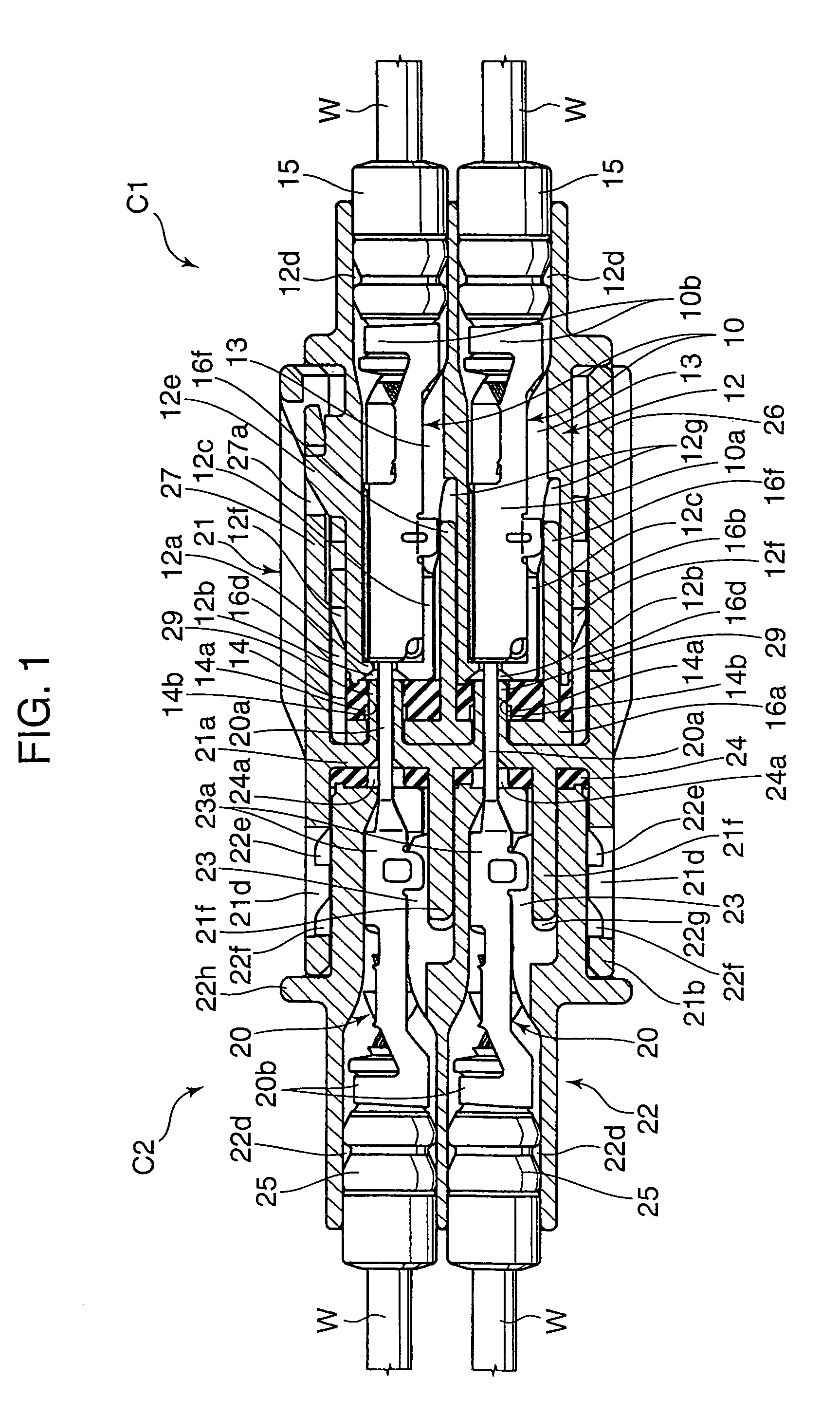 Small double-locking waterproof connector