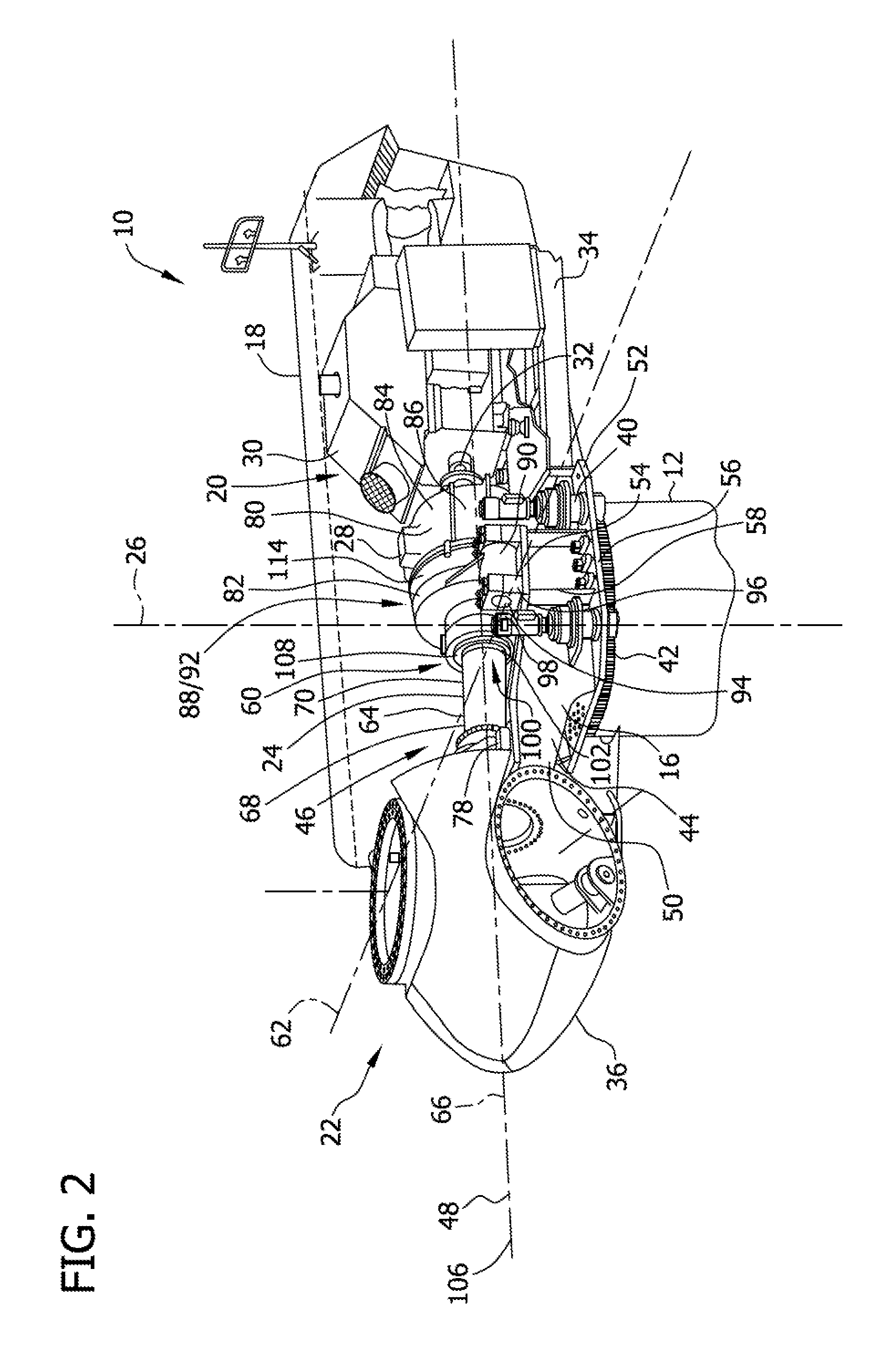 Component handling system for use in wind turbines and methods of positioning a drive train component