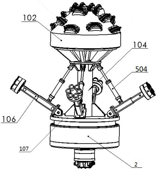 Hydraulic control system of excavating device of cantilever tunneling machine