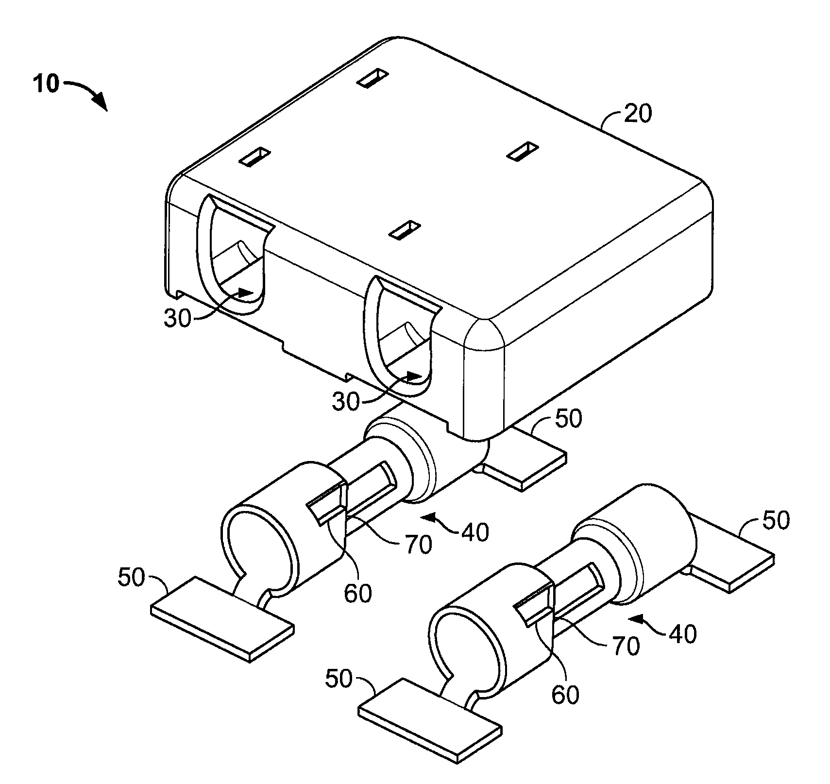 Surface mount poke in connector