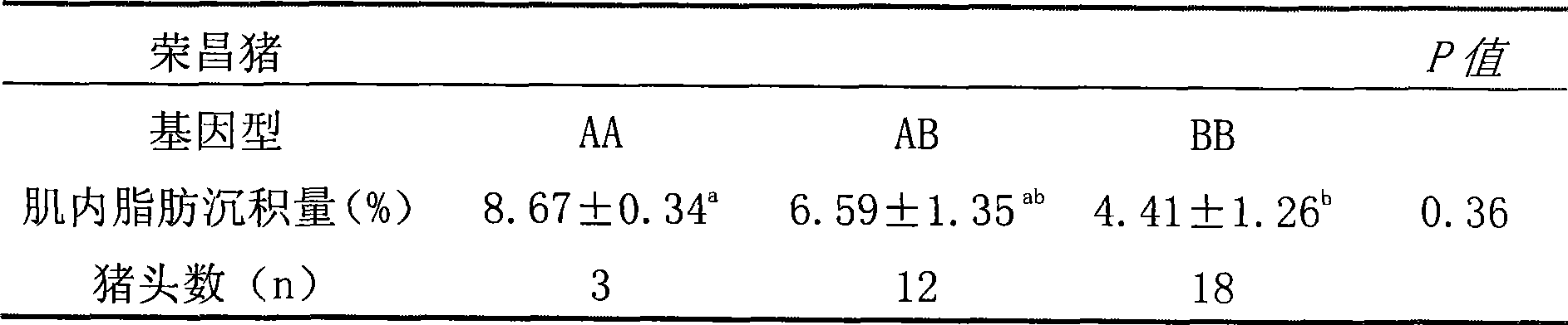 Chloride ion passage gene fragment related to pig intramuscularly fat deposition and use thereof