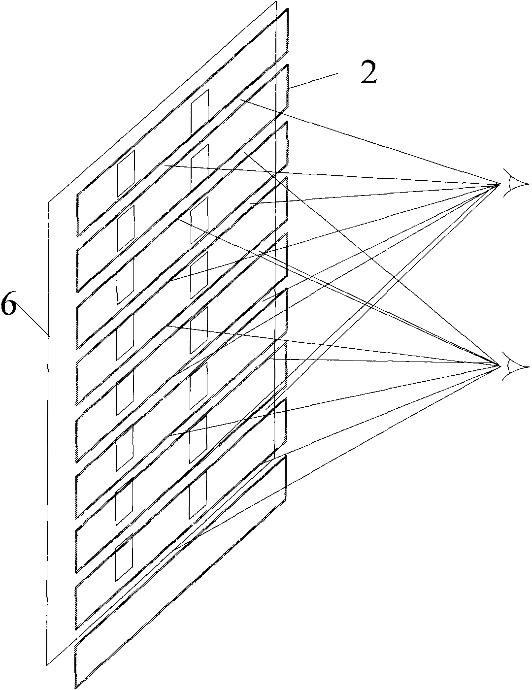 Pitching multi-view-based panorama viewing field three-dimensional display device