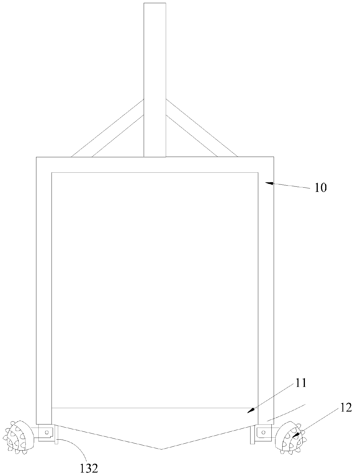 Reamer bit structure of sand-bailing hopper for embedding rocks onto secant pile