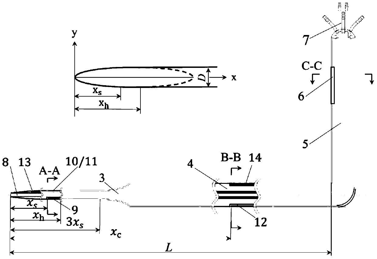 Composite pressure-temperature probe and airflow velocity calculation method thereof