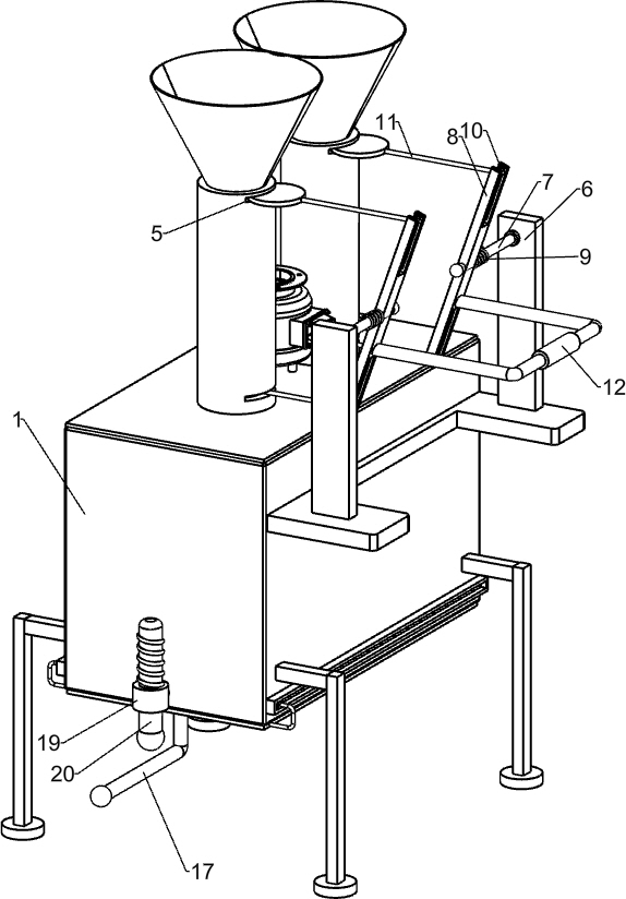 Medicine mixing device for animal husbandry