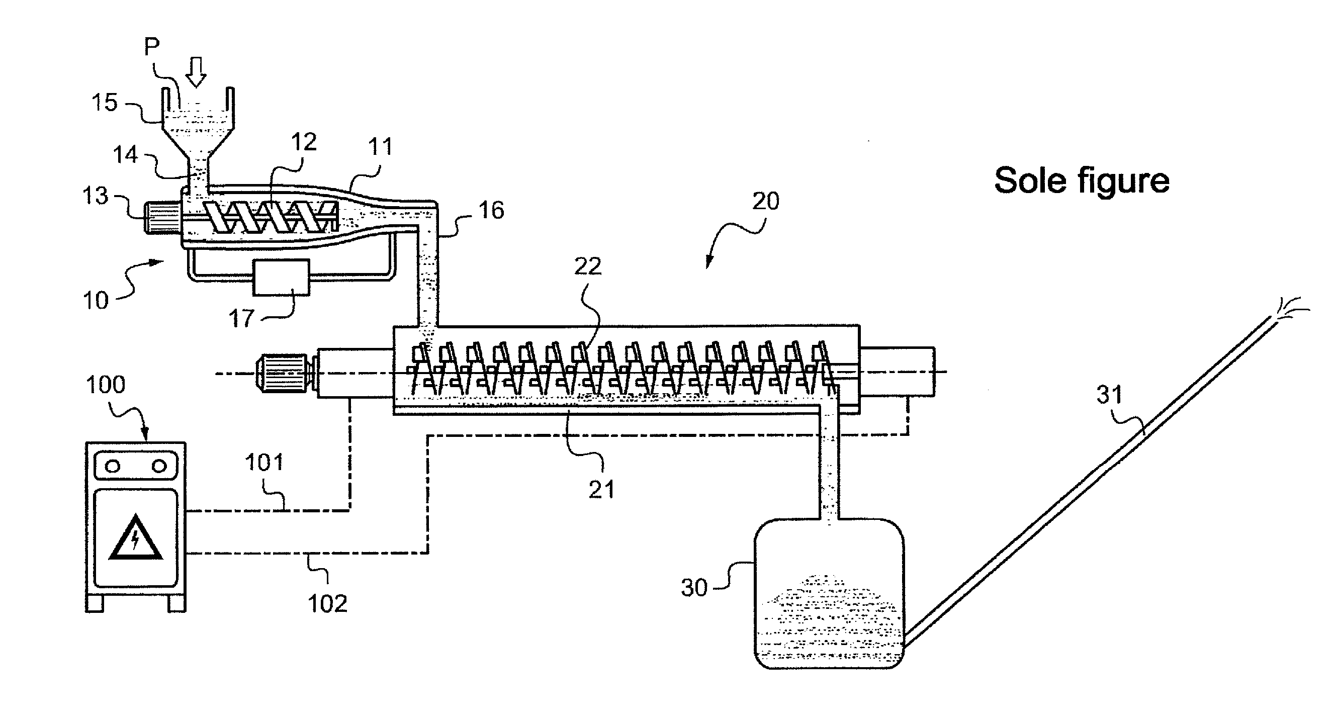 Process and installation for pyrolysis of a product in the form of divided solids, in particular polymer waste