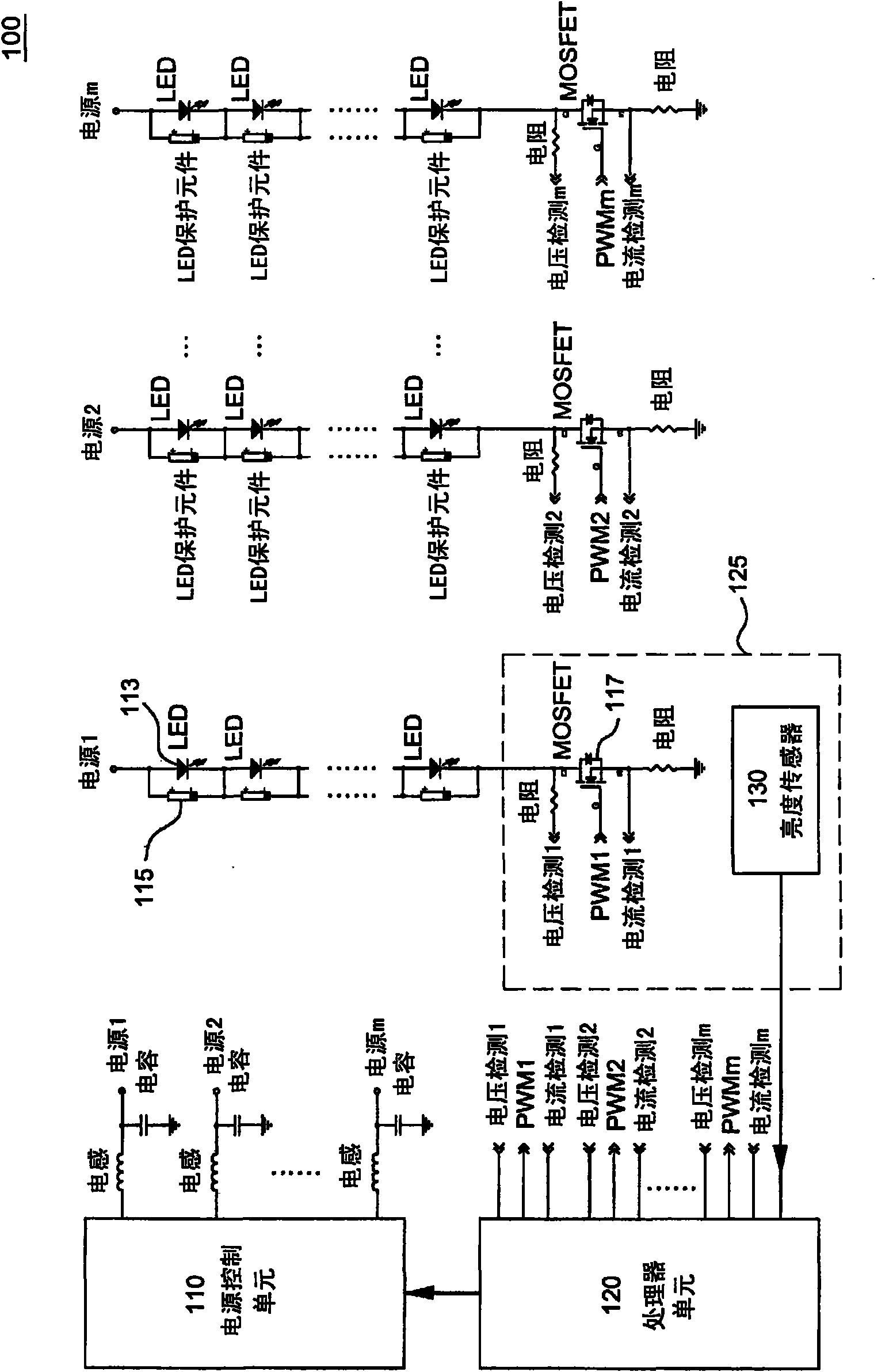 Light-emitting diode device with compensating mechanism