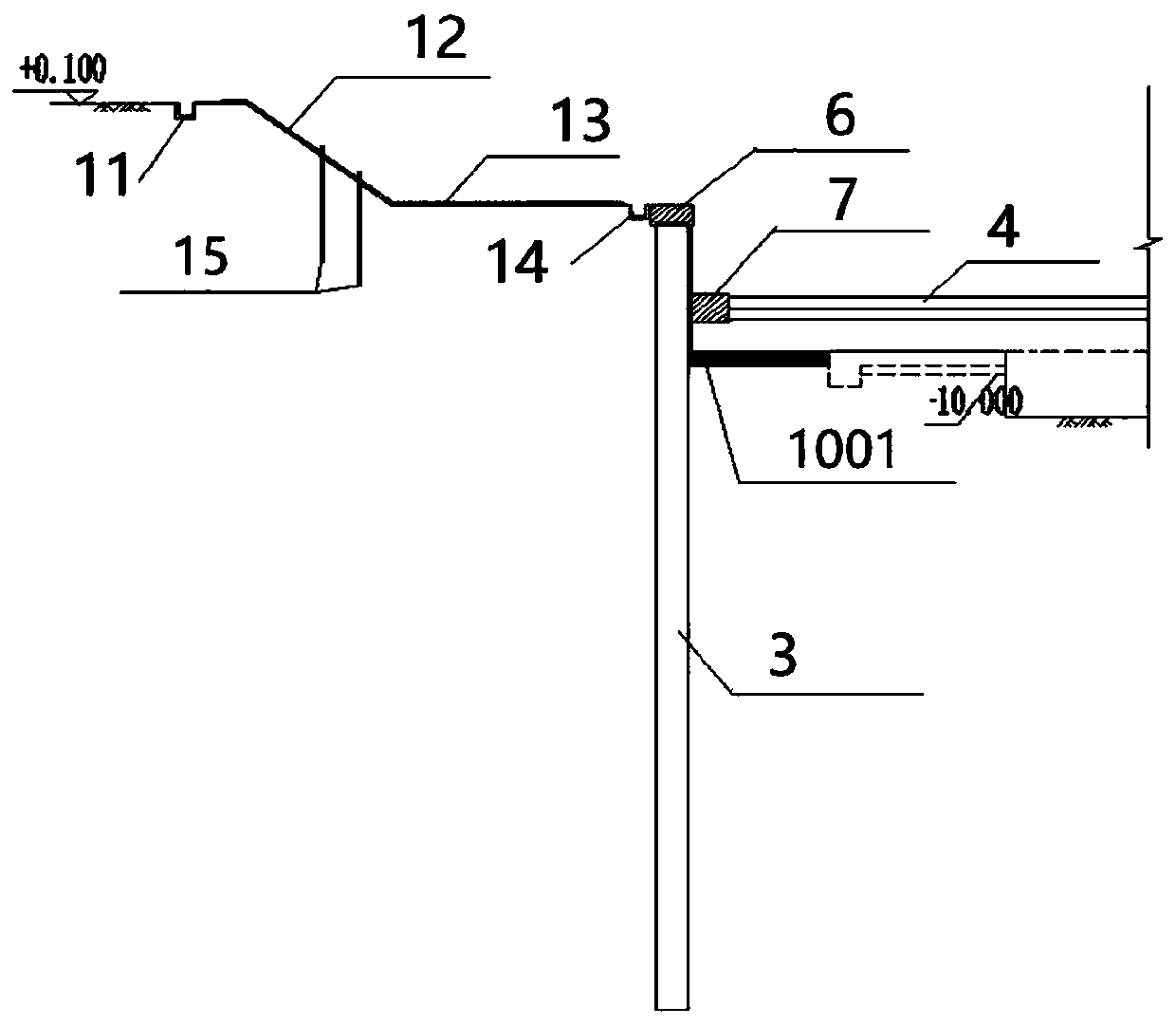 Synthetic system and method for sludge soil layer deep foundation pit supporting