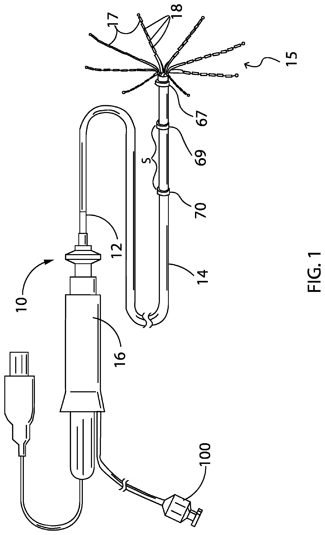 Catheter with staggered electrodes spine assembly