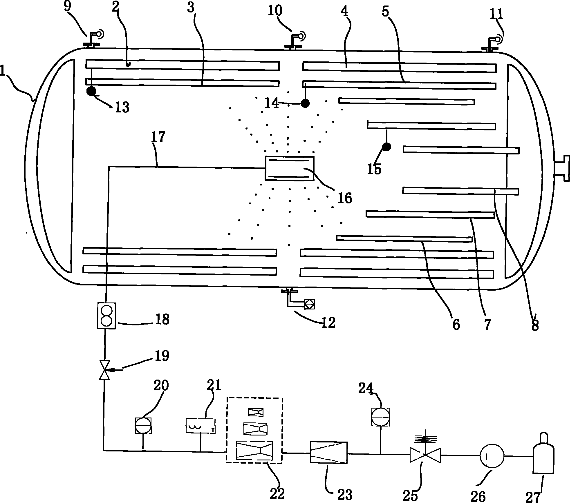 Device and method for measuring built-in low-temperature pumping speed