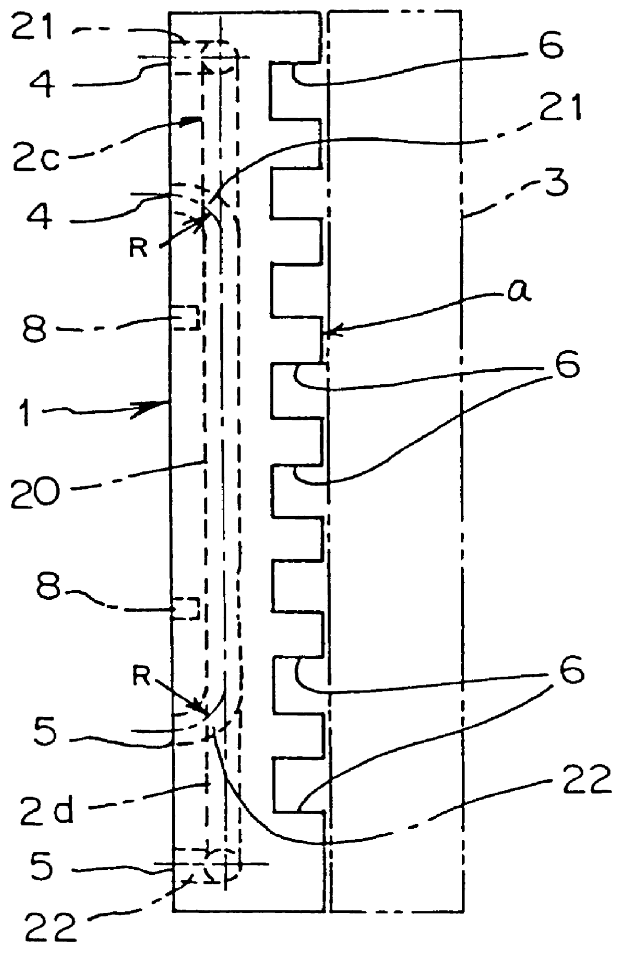 Stave for metallurgical furnace