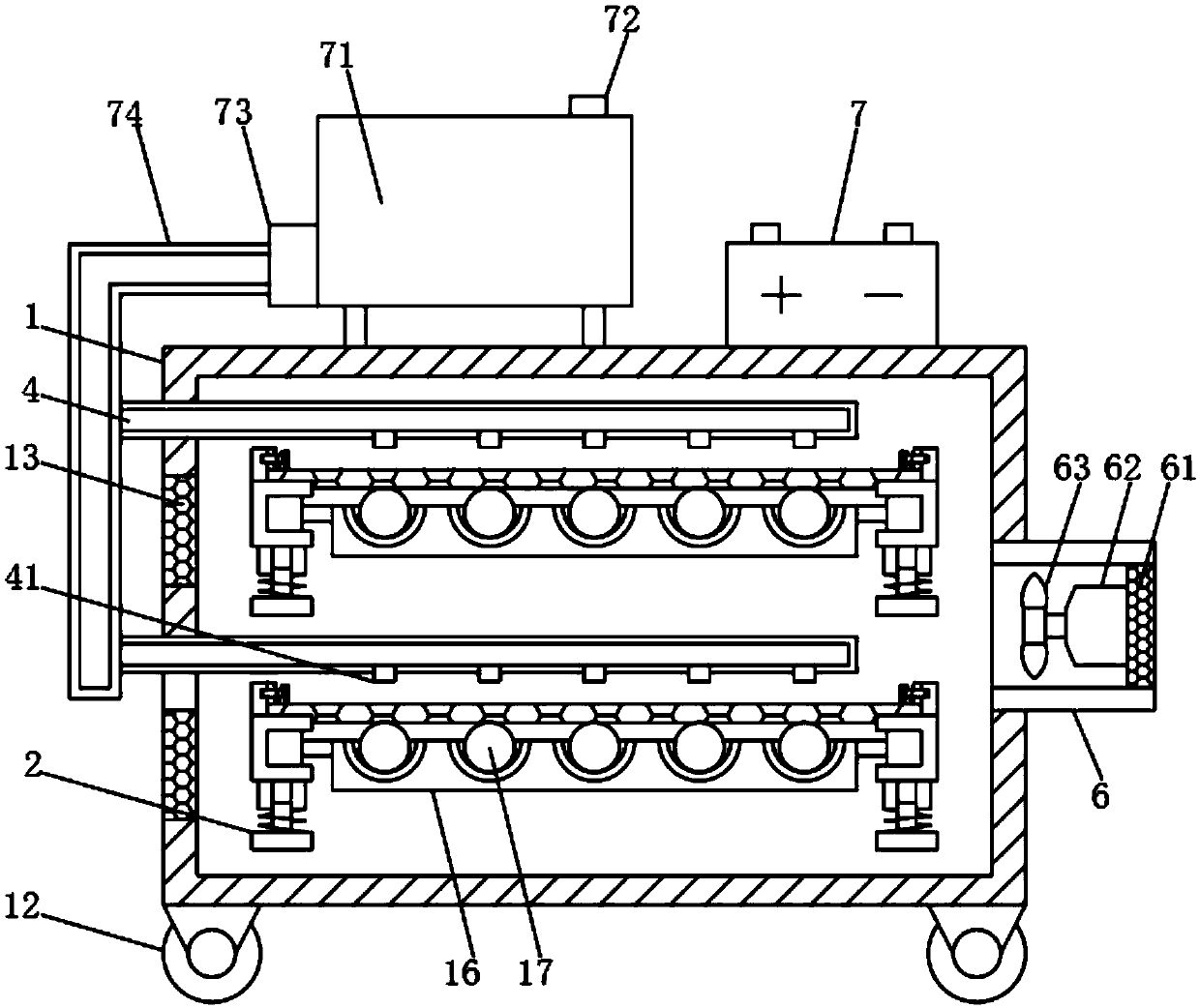 Multifunctional transportation structure for navel orange transferring