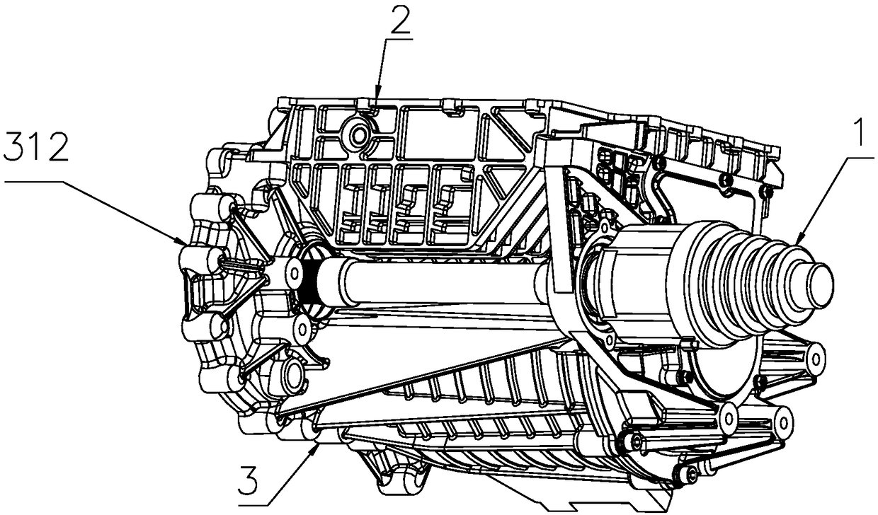 Three-in-one electric driving integrated system of new energy vehicle