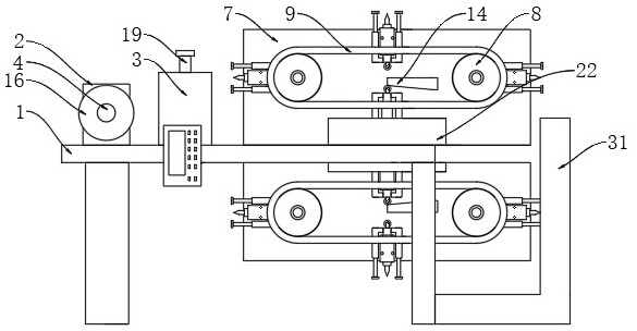 Non-woven fabric cutting device capable of achieving different cutting sizes