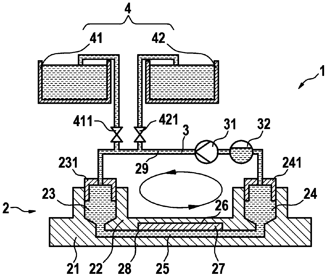 Microfluidic system for digital polymerase chain reaction of a biological sample, and respective method