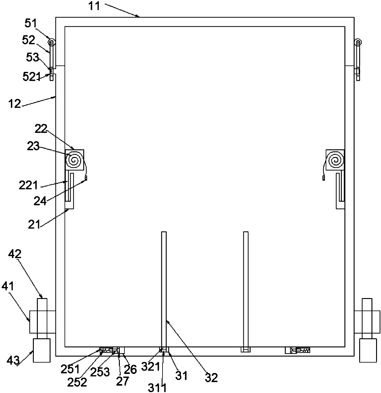 Container with cargo binding function