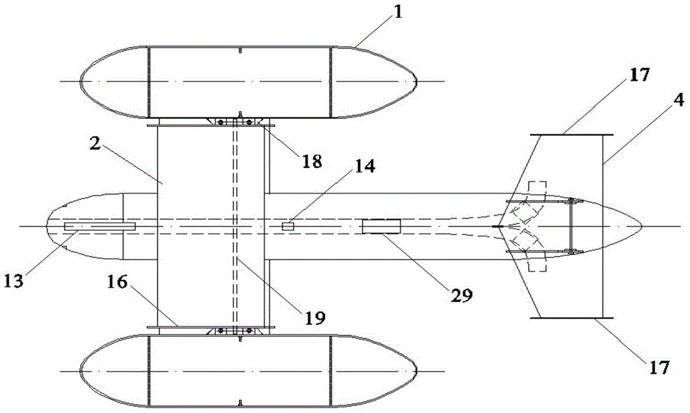 A tail maneuvering force induced control towed remote control underwater vehicle with cables