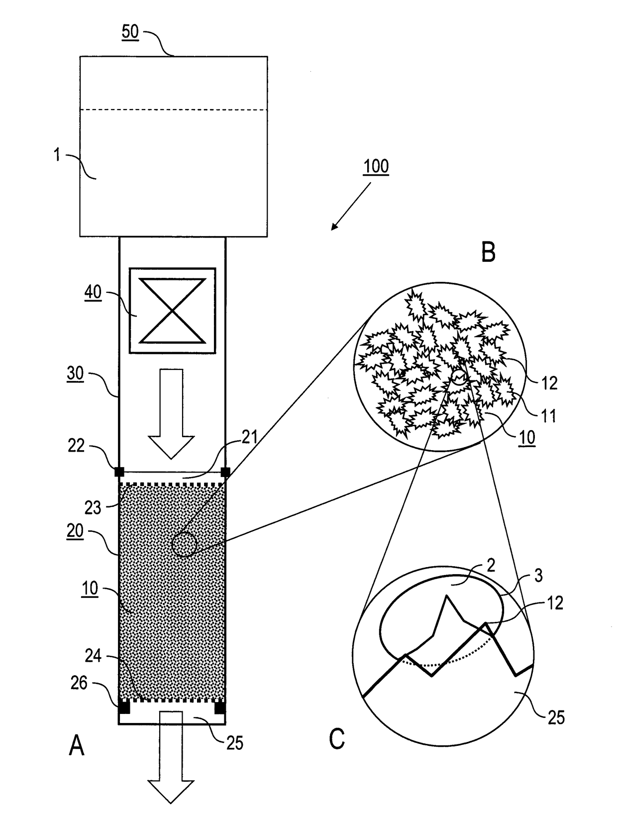 Treatment device and method for destructing micro-organisms in gaseous or liquid media