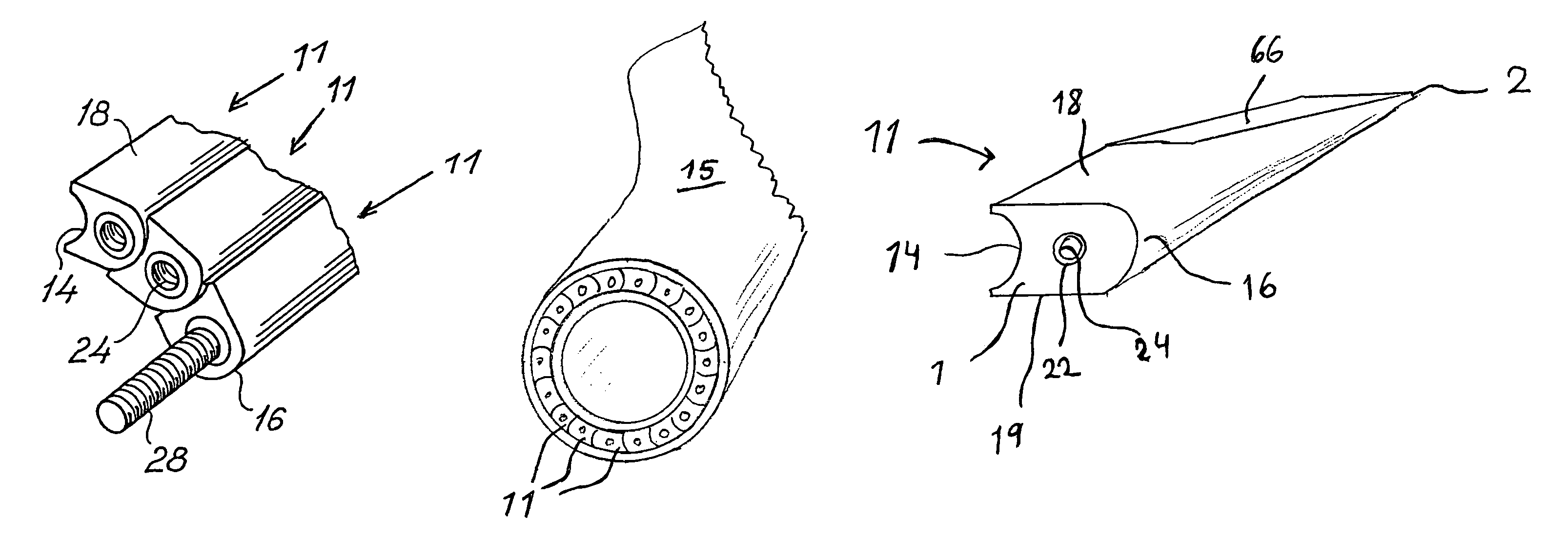 Embedding element to be embedded in the end part of a windmill blade, a method producing such an embedding element as well as embedding of such embedding elements in a windmill blade