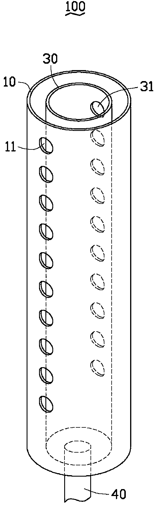 Gas pipe for vacuum coating and vacuum coating device applying gas pipe