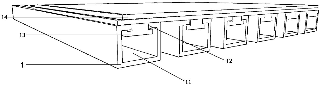 Assembled aluminum grating installation structure