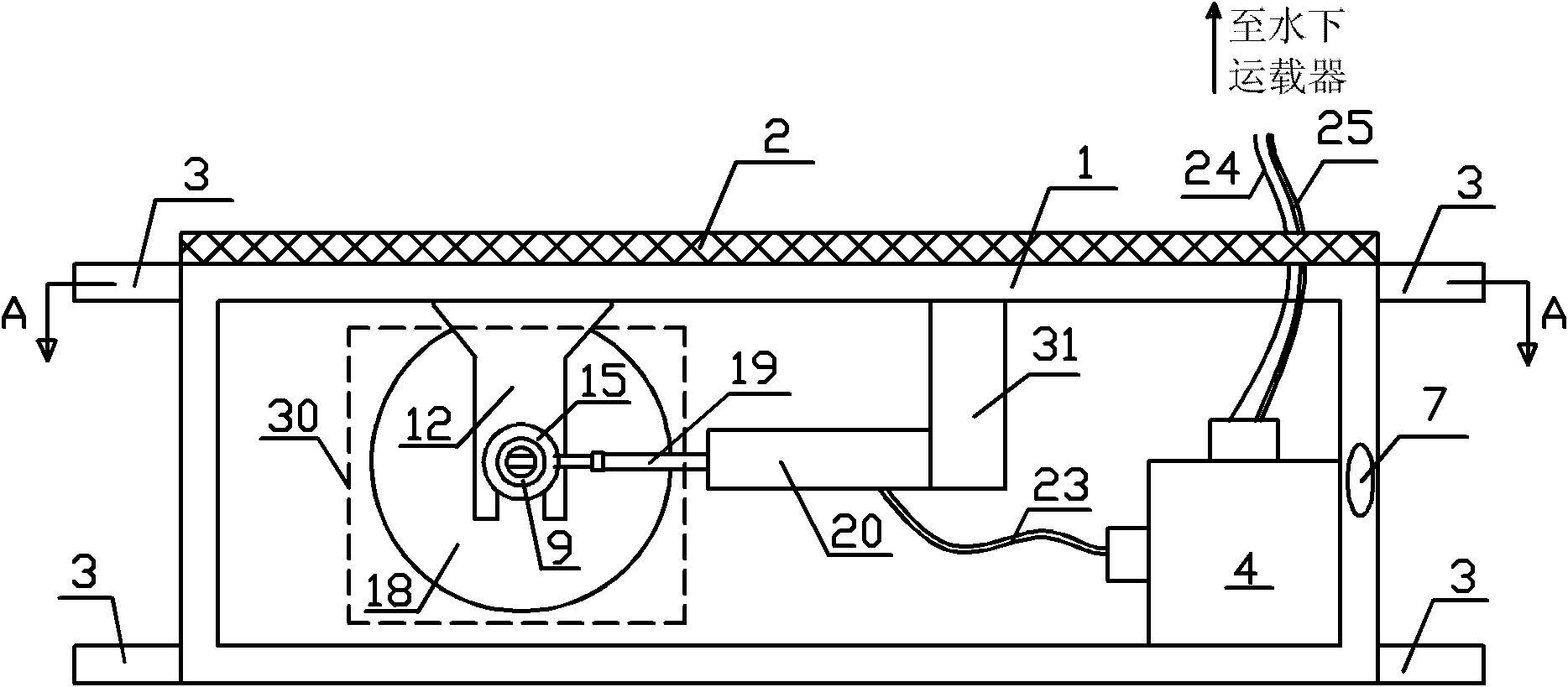 Dischargeable passive optical cable pavement device special for underwater vehicle