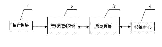 Networking alarm apparatus based on audio identification