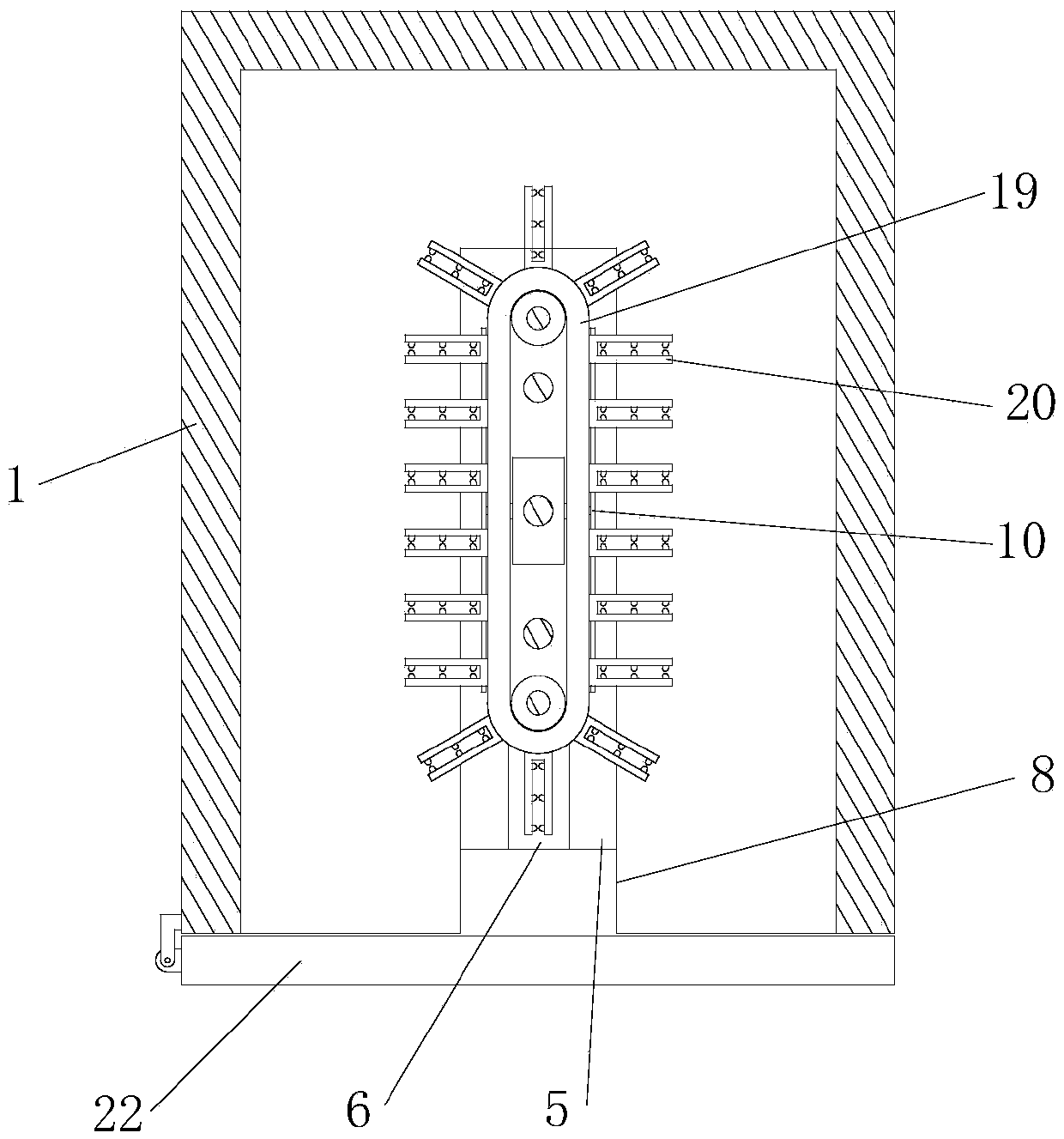 Rectangular wood chip drying device for cutting tree