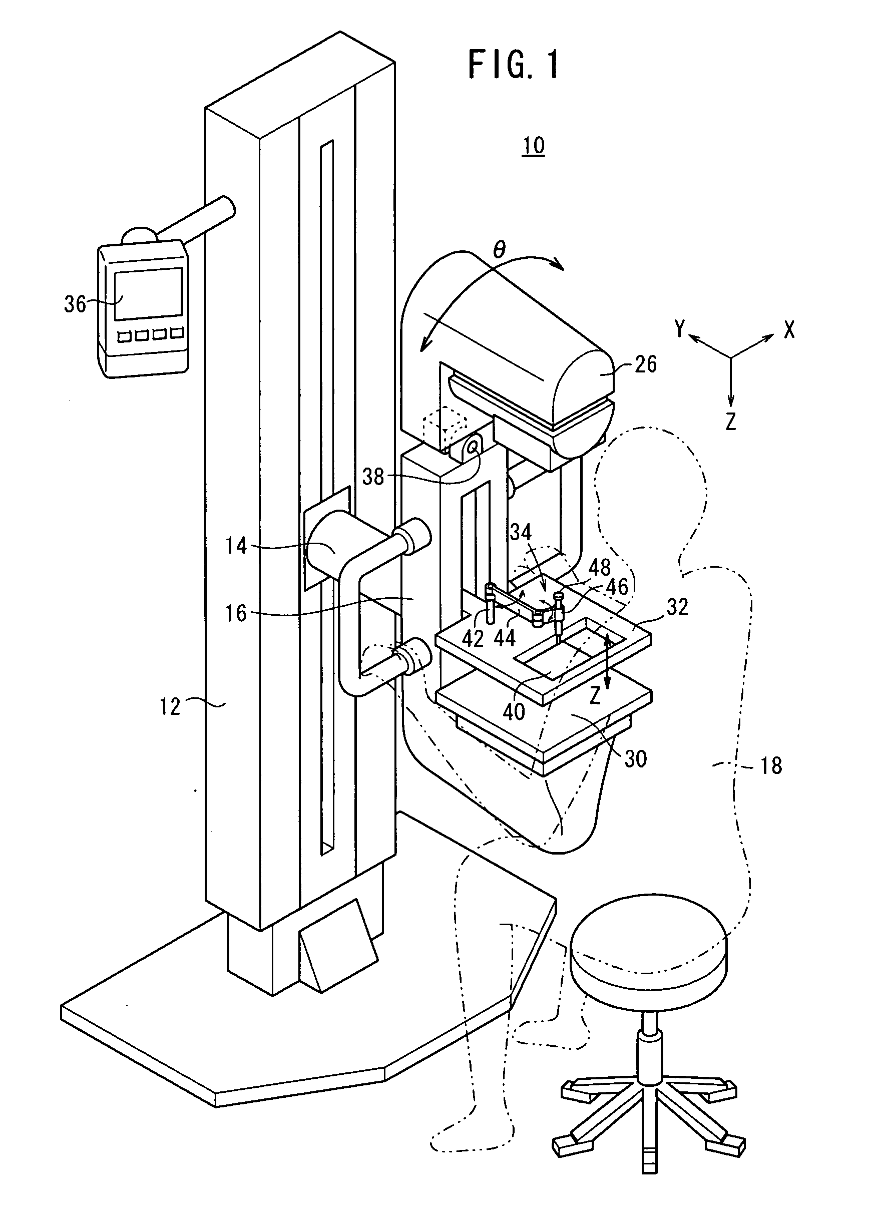 Radiographic image capturing apparatus, biopsy apparatus, radiographic image capturing method, and biopsy method