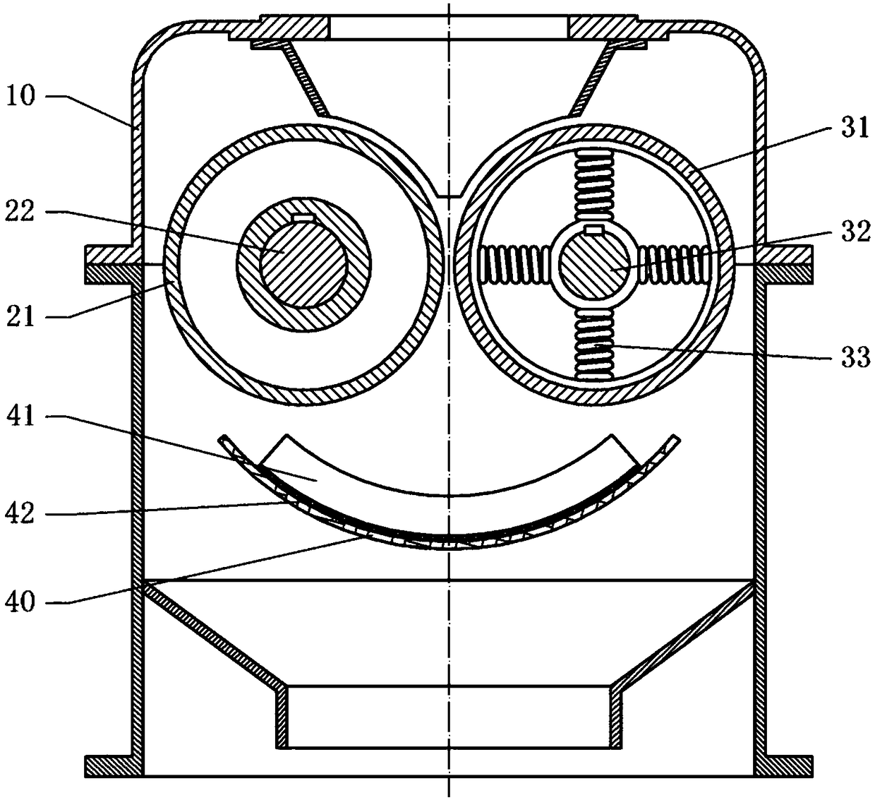 Pair roller crushing machine