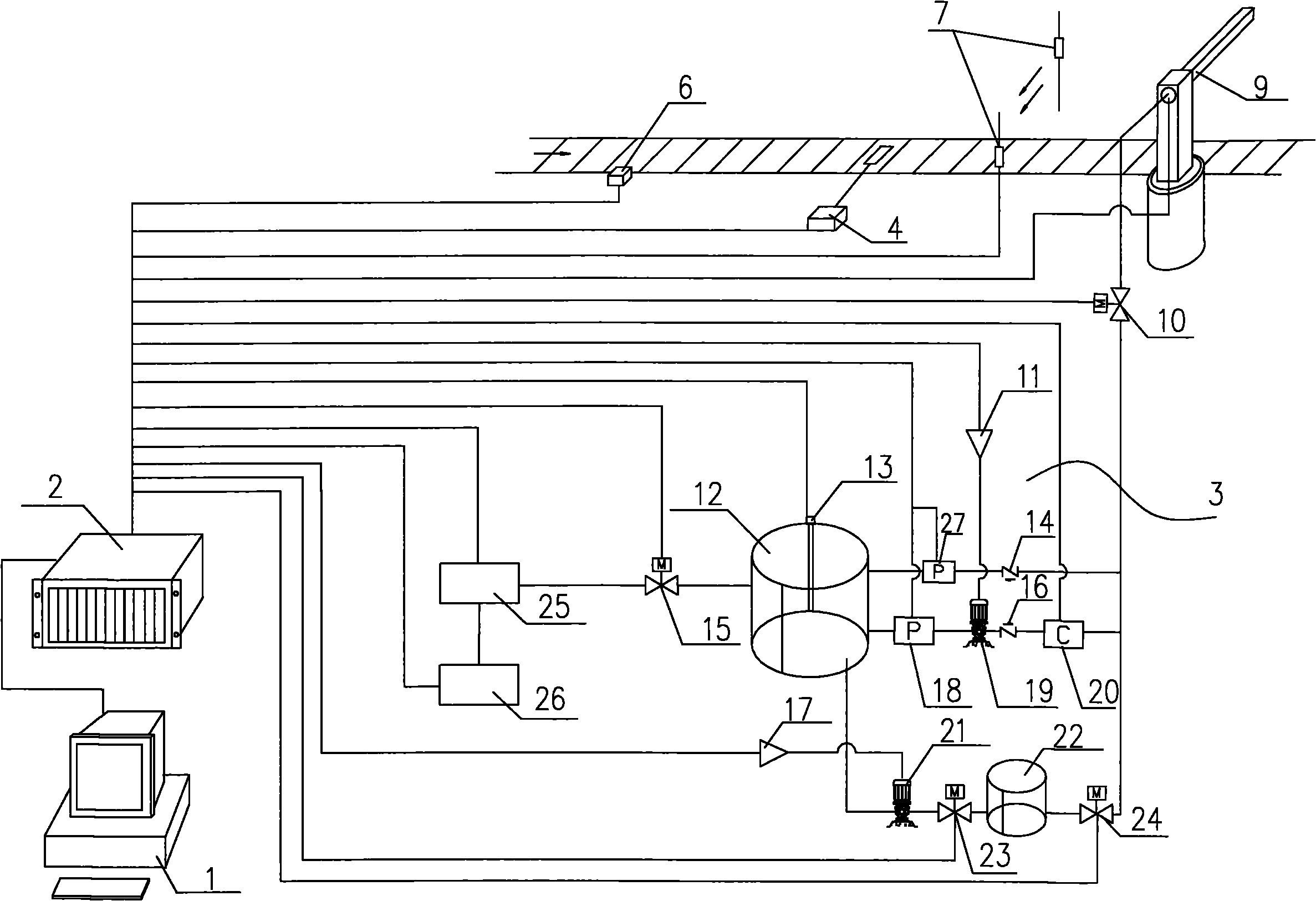 Full-automatic railway transportation dust suppression sprinkling system