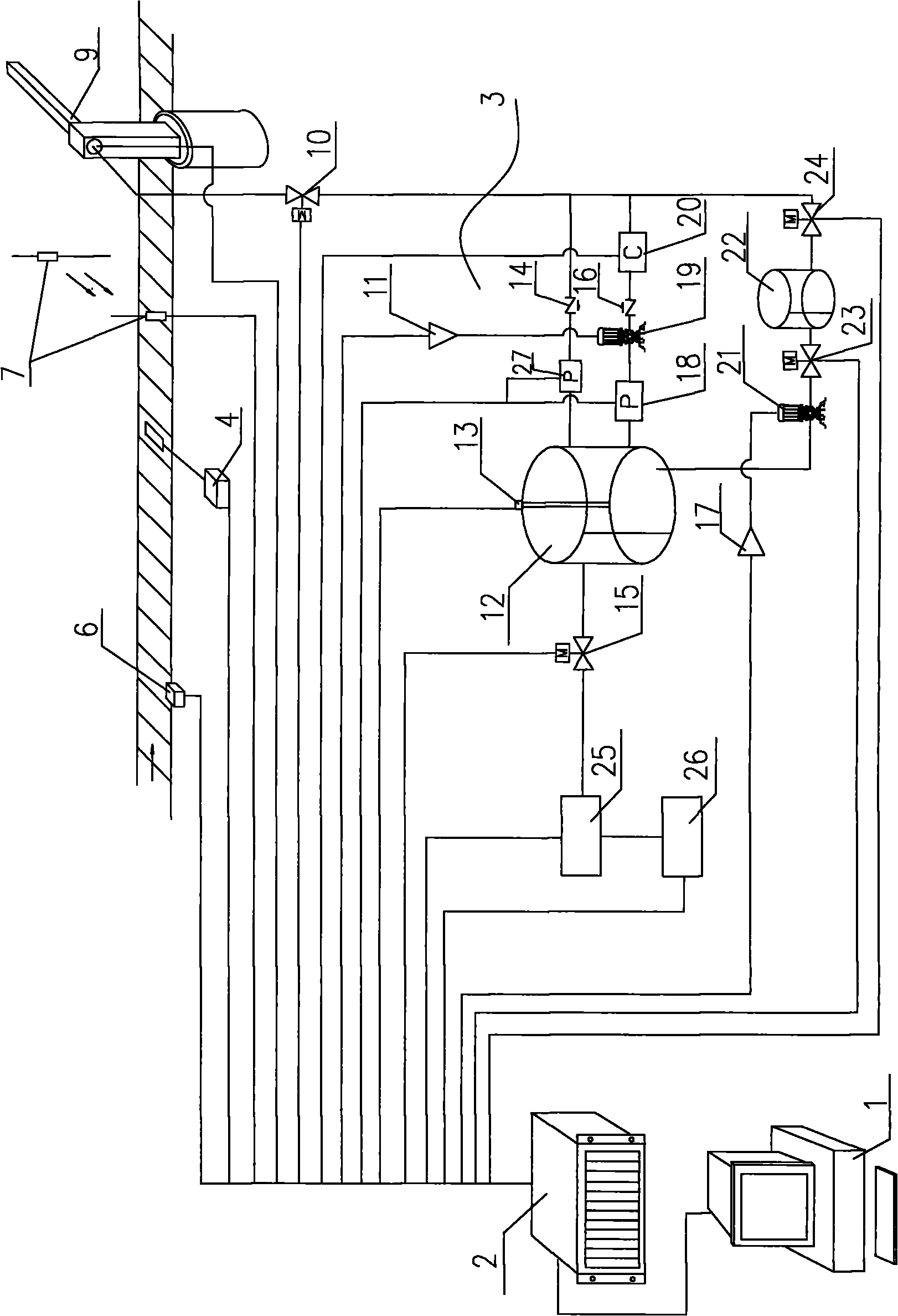 Full-automatic railway transportation dust suppression sprinkling system