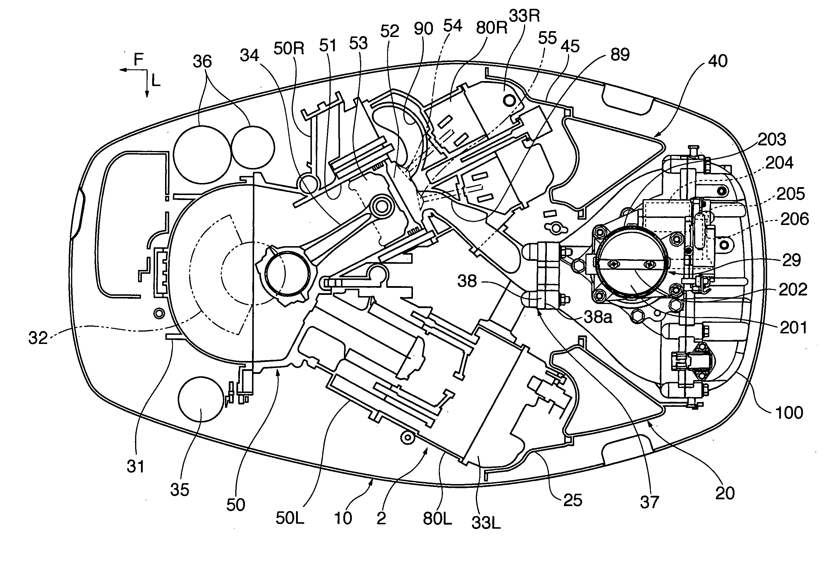 Intake device for outboard motors