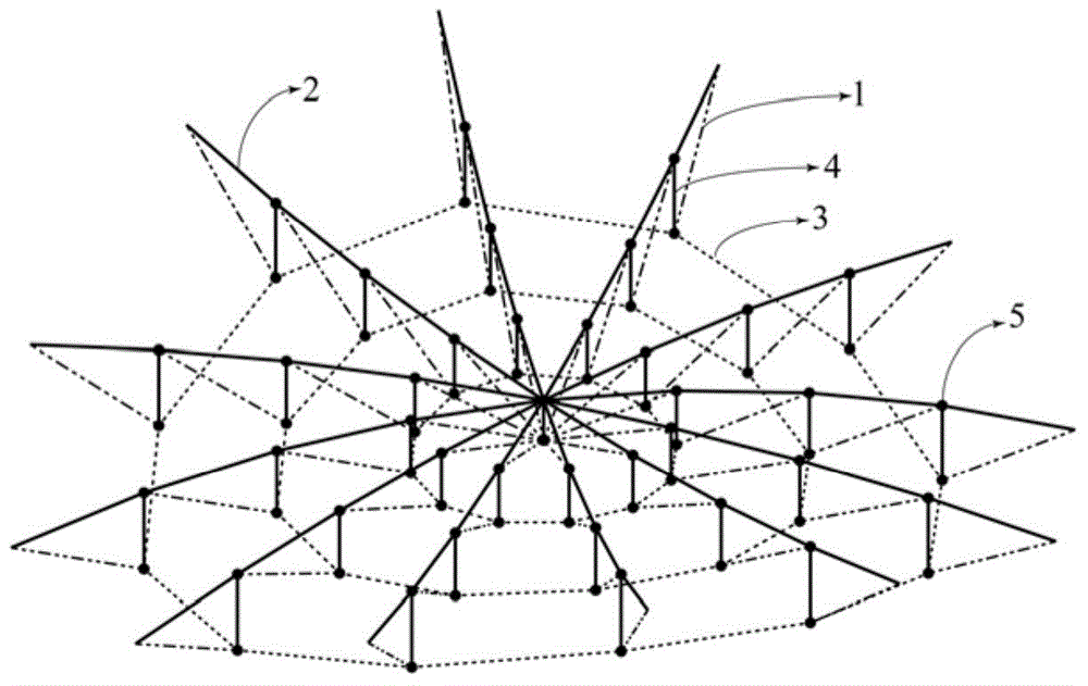 Method for finding feasible prestress of cable-pole structure