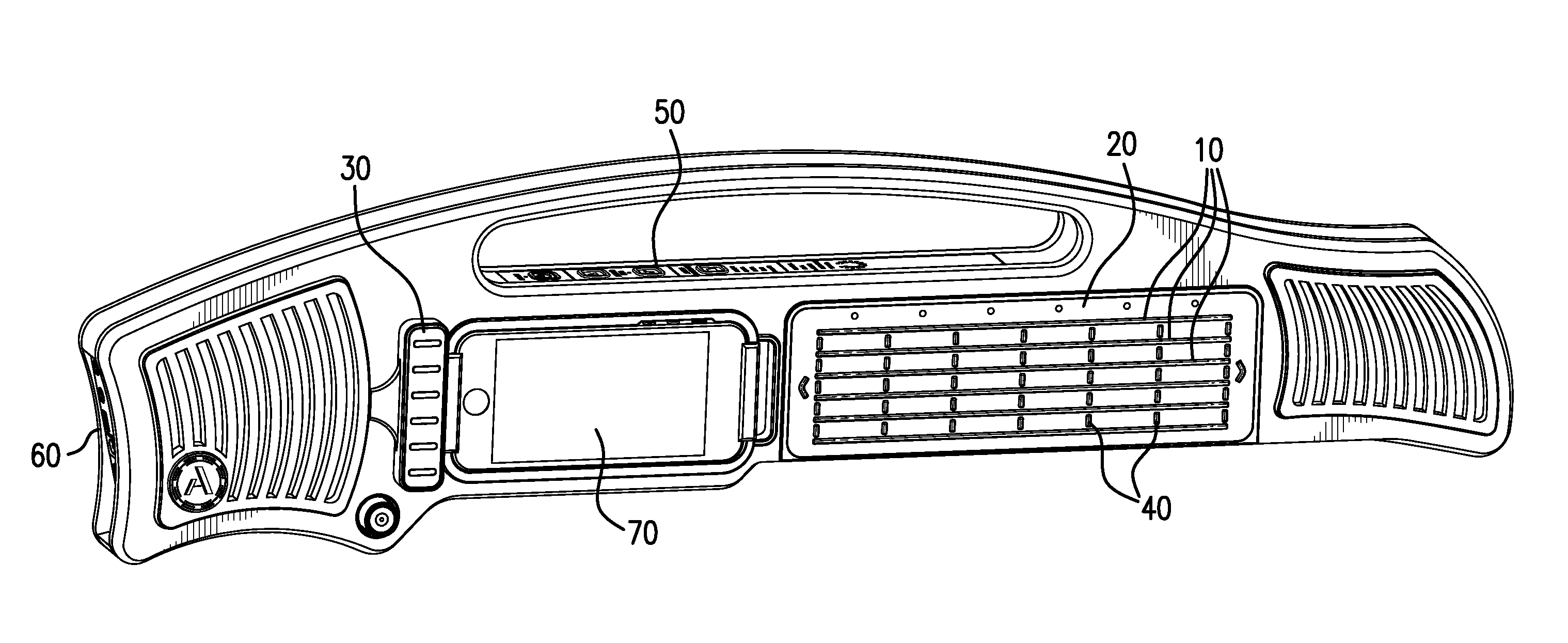 Ergonomic electronic musical instrument with pseudo-strings