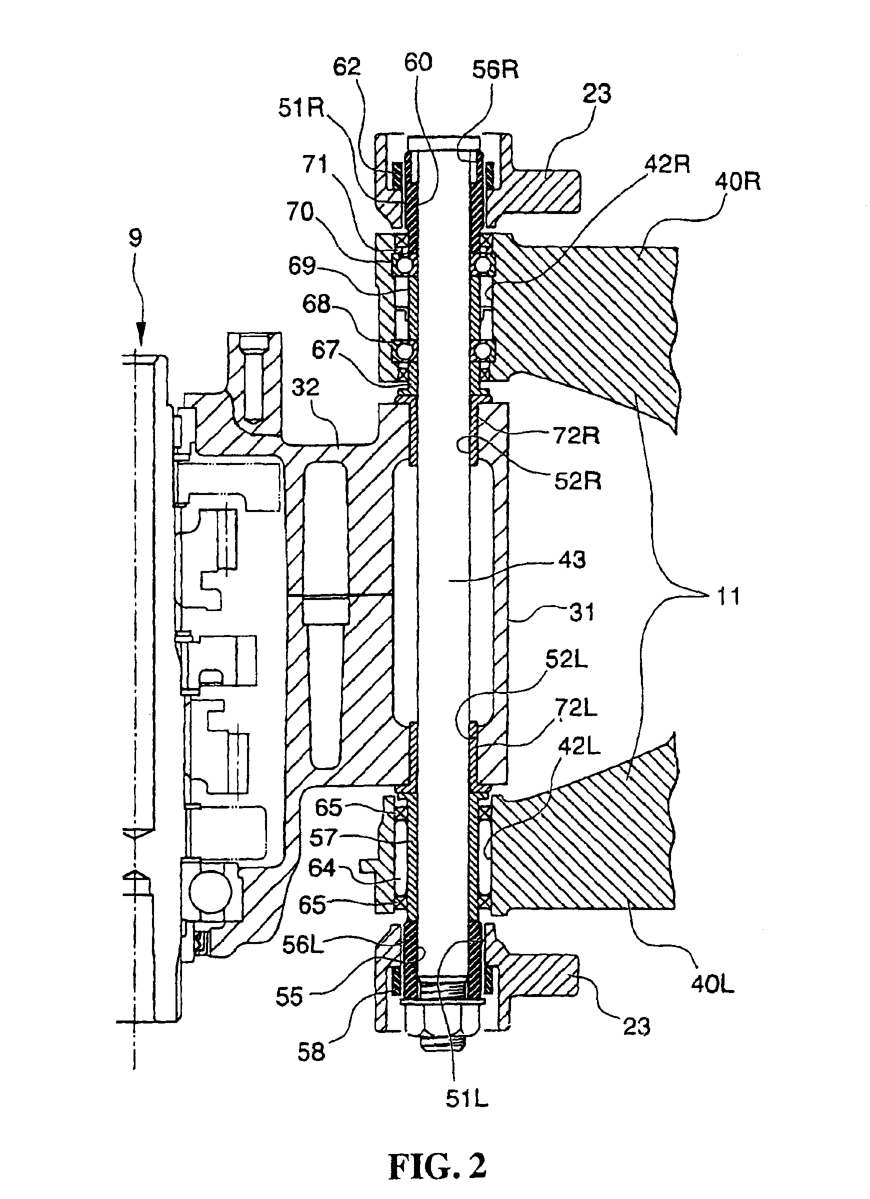 Structure of mounting rear fork in vehicle such as motorcycle