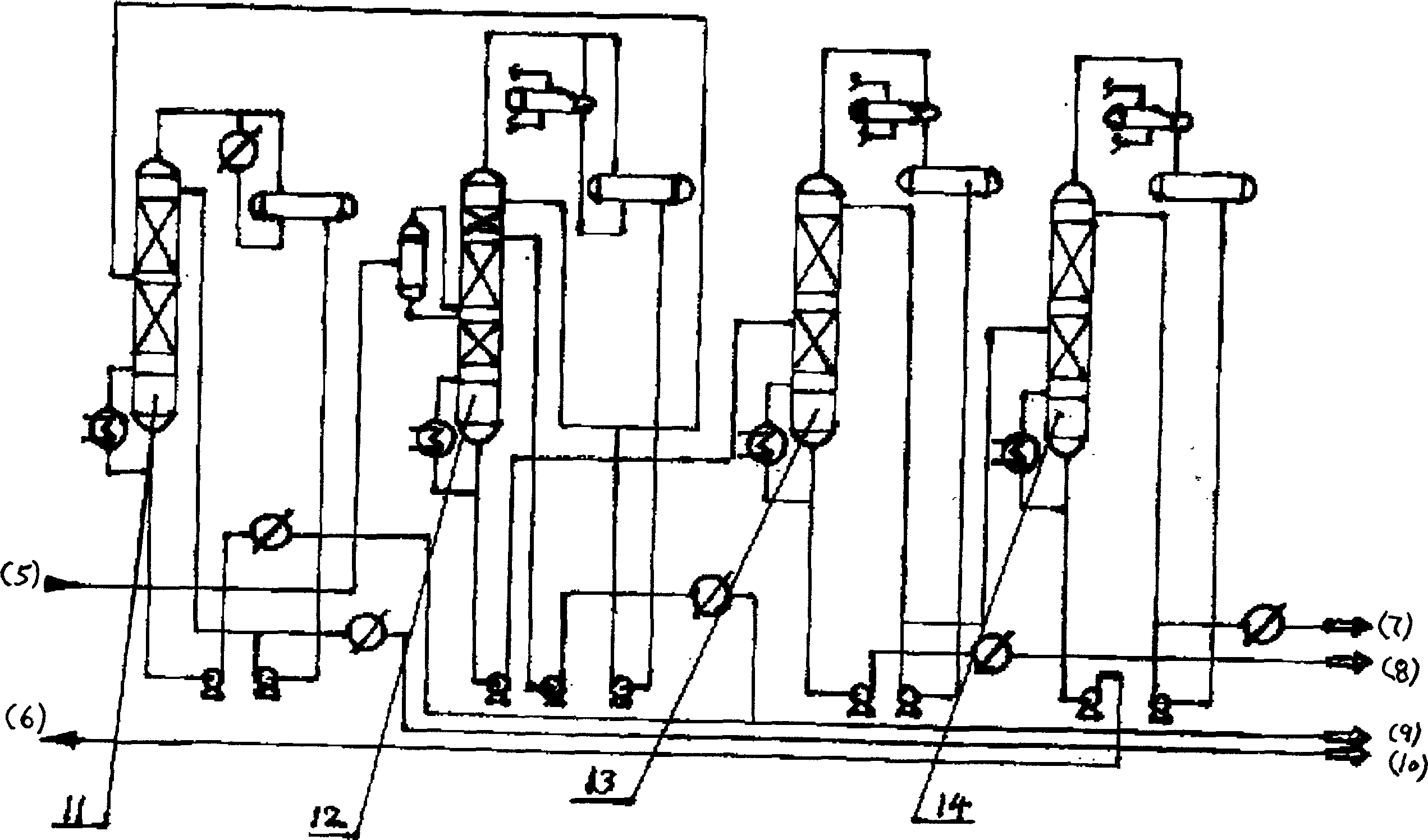 Technological process for catalyzing dry gas to prepare ethylbenzene