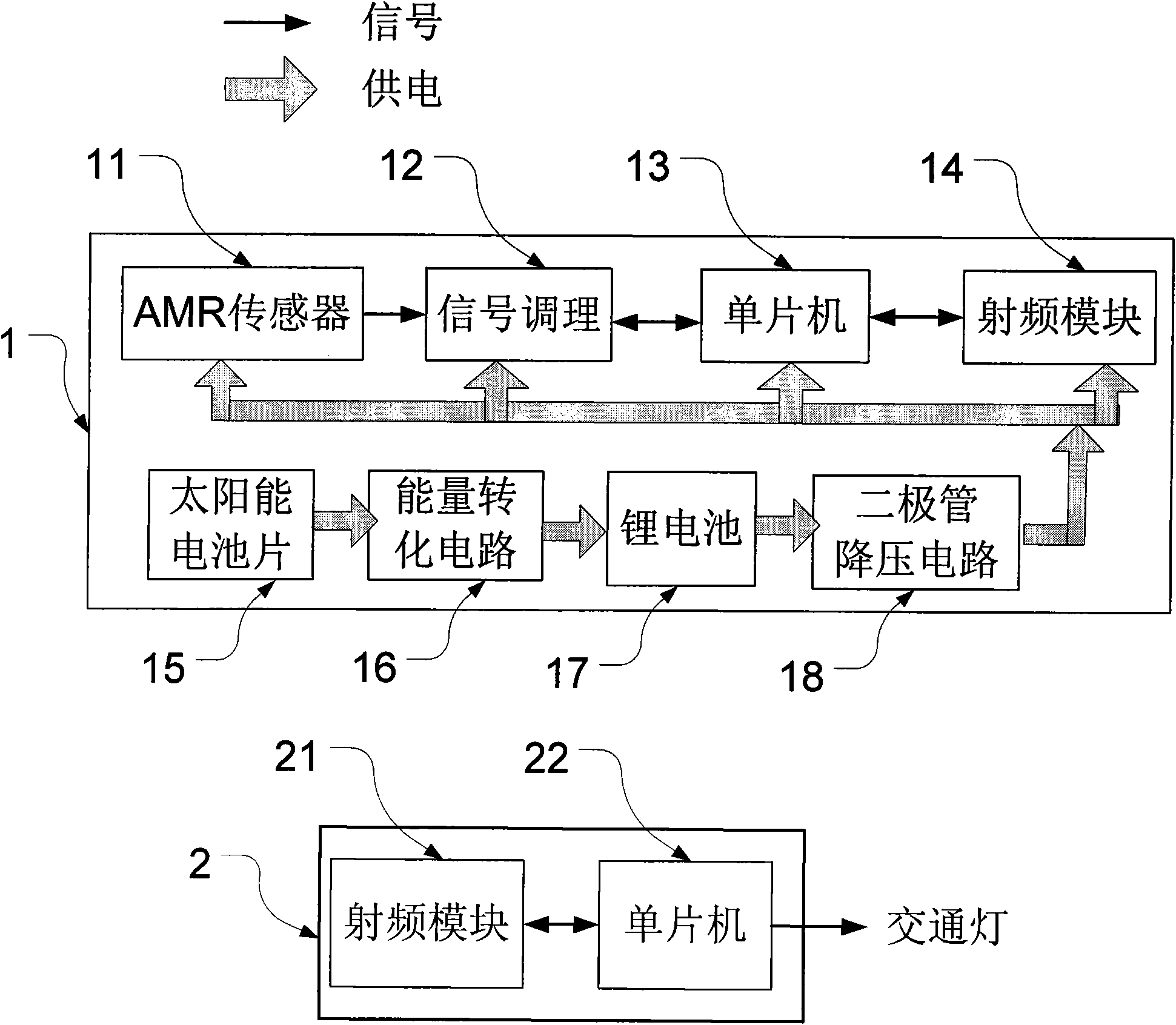 Vehicle flow detection system and traffic lamp control method