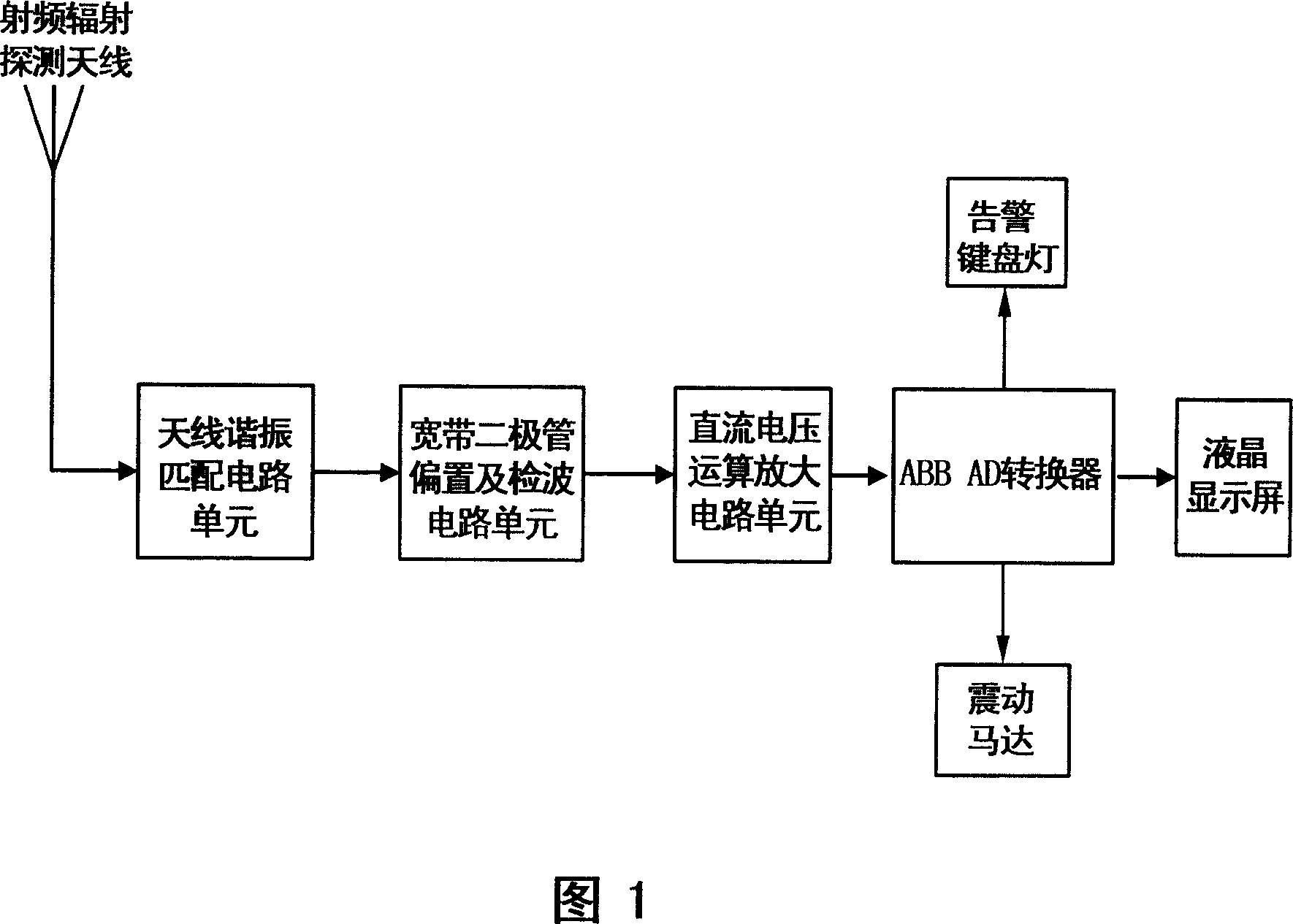 Mobile terminal and radio-frequency radiation detector with detecting function