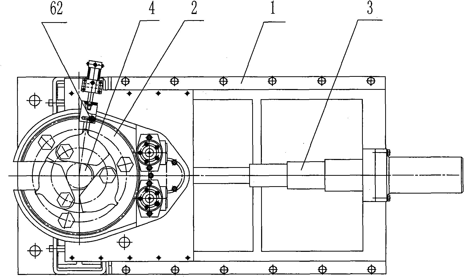 High-efficiency hydraulic twisting machine capable of staggering orifice