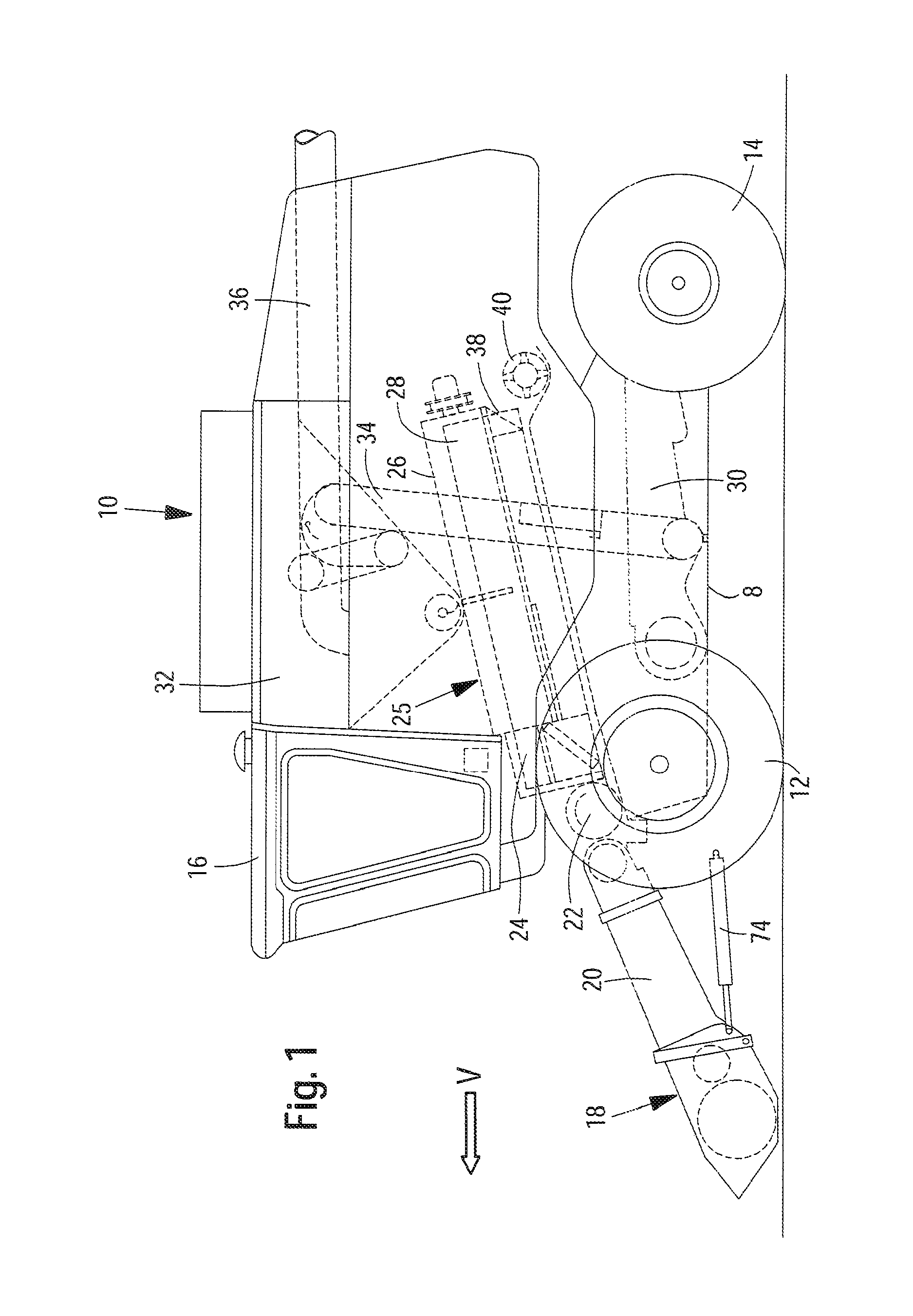 Self-propelled harvesting machine with a front harvesting attachment that can be pivoted about a vertical axis