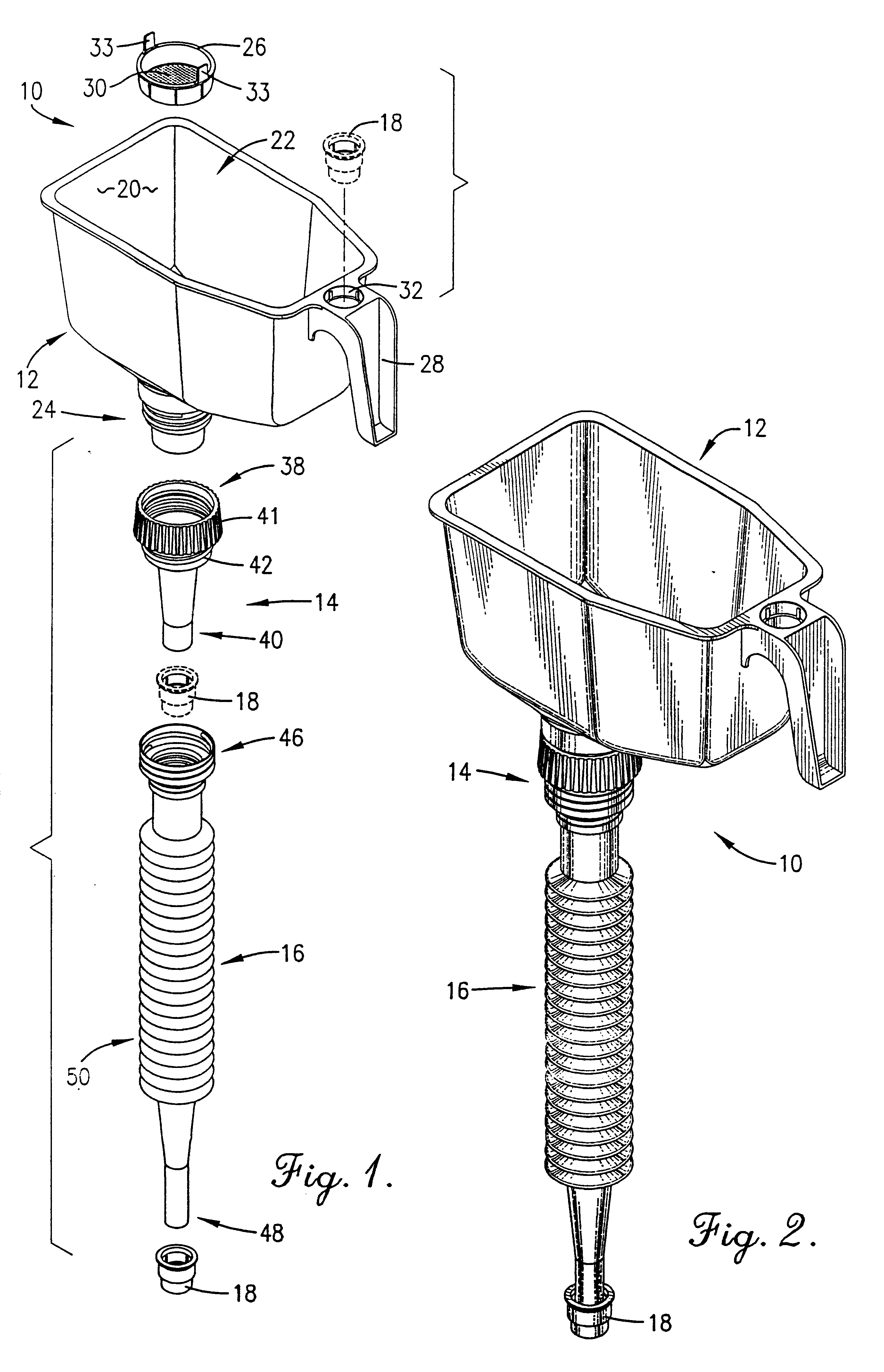 Versatile pouring system including a funnel and spouts