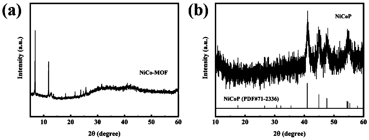 Nano flower-shaped NiCoP supercapacitor electrode material, preparation method and application thereof