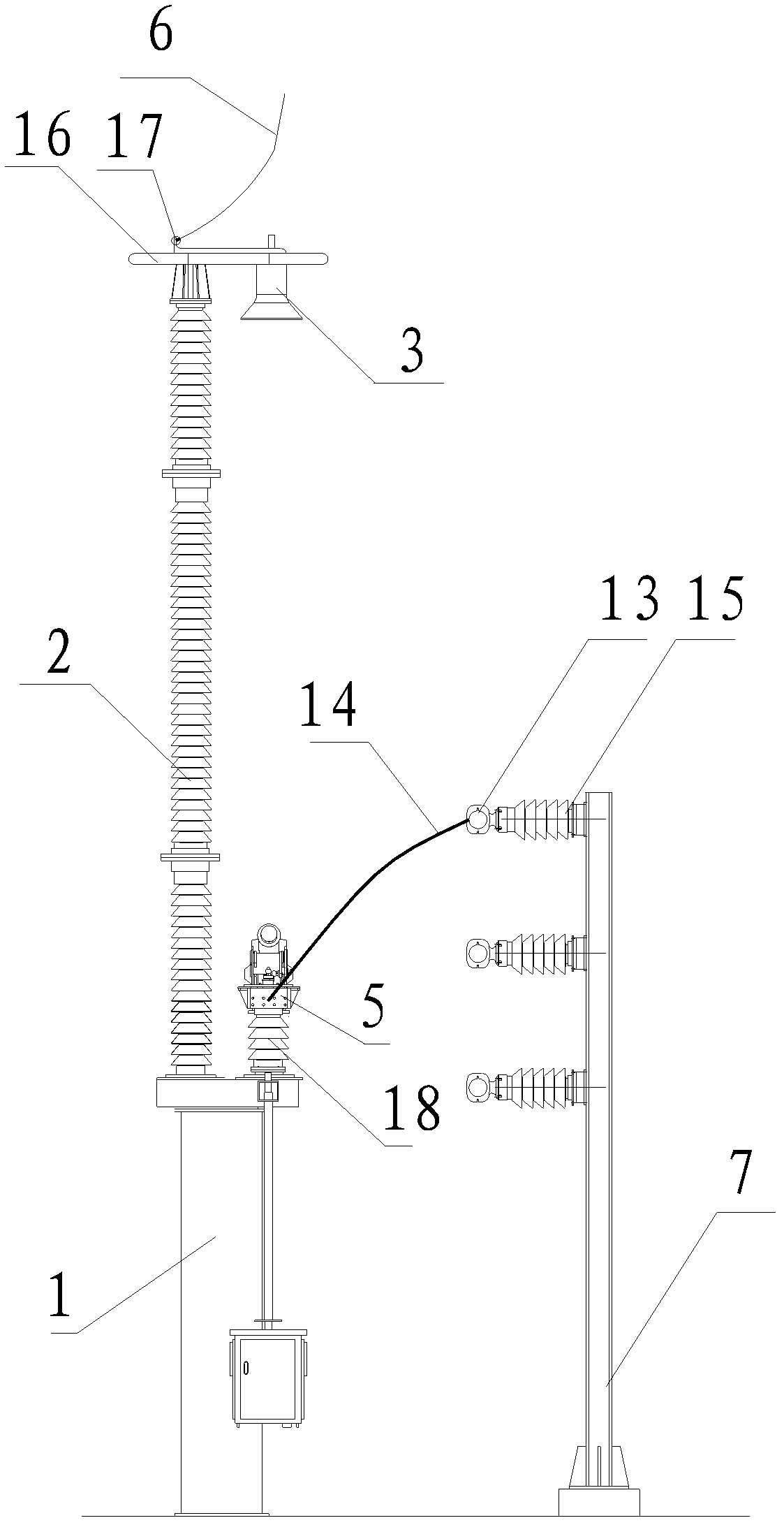 Direct-current ice-melting isolating switch