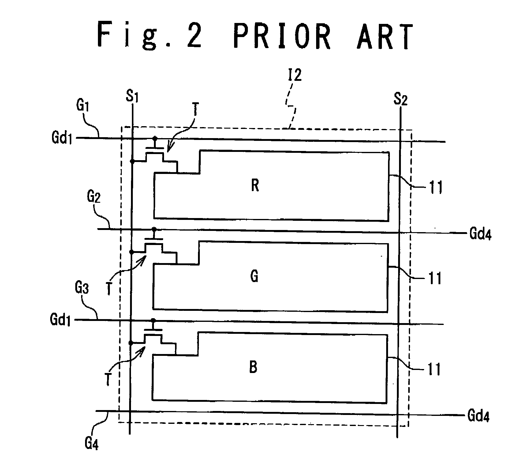 Method for driving liquid crystal display panel with triple gate arrangement