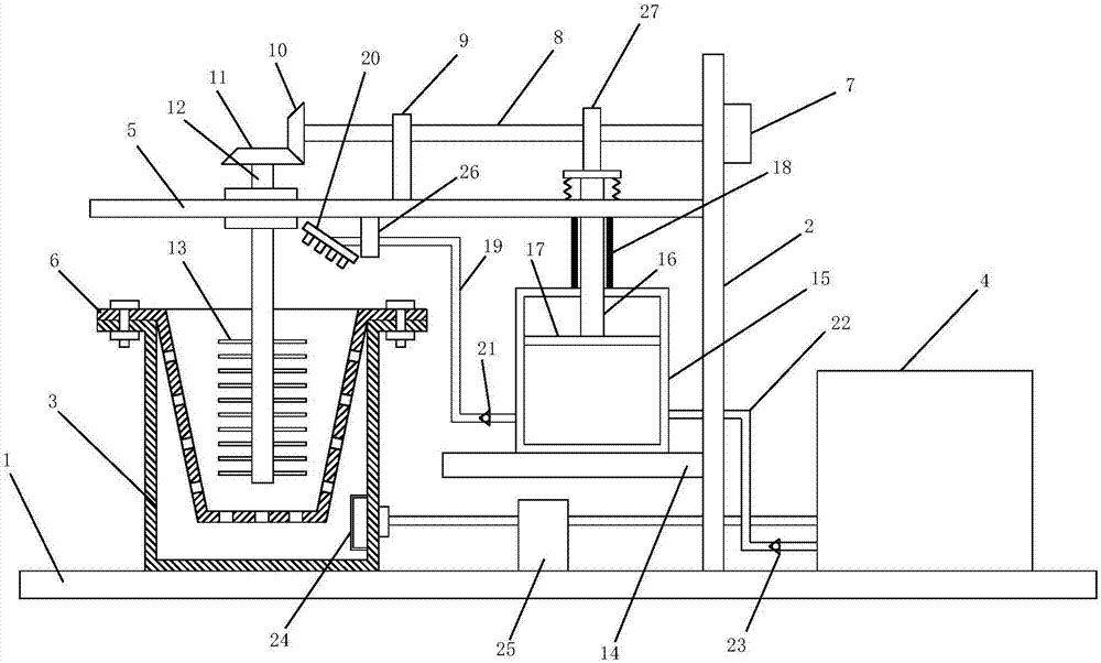 Device with high-efficient functions of stirring peanuts, spraying and washing