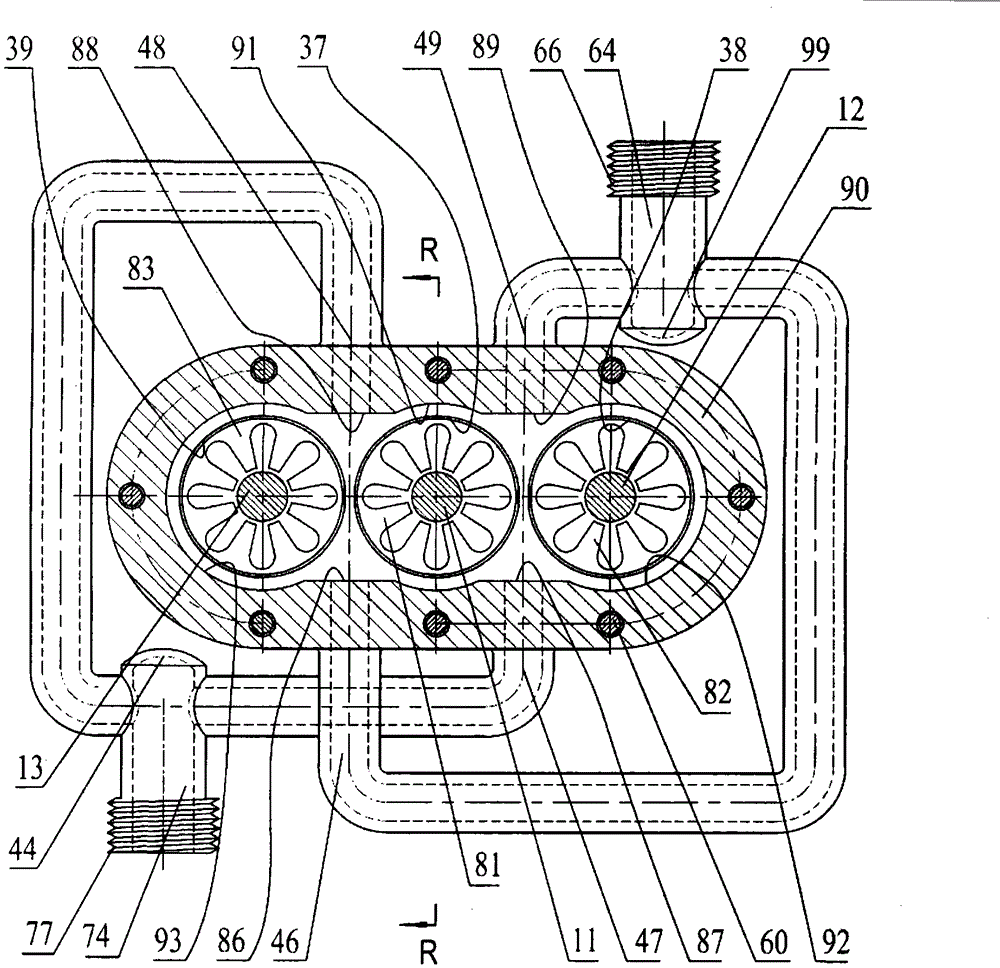 A double external thread spoke spring gear pump